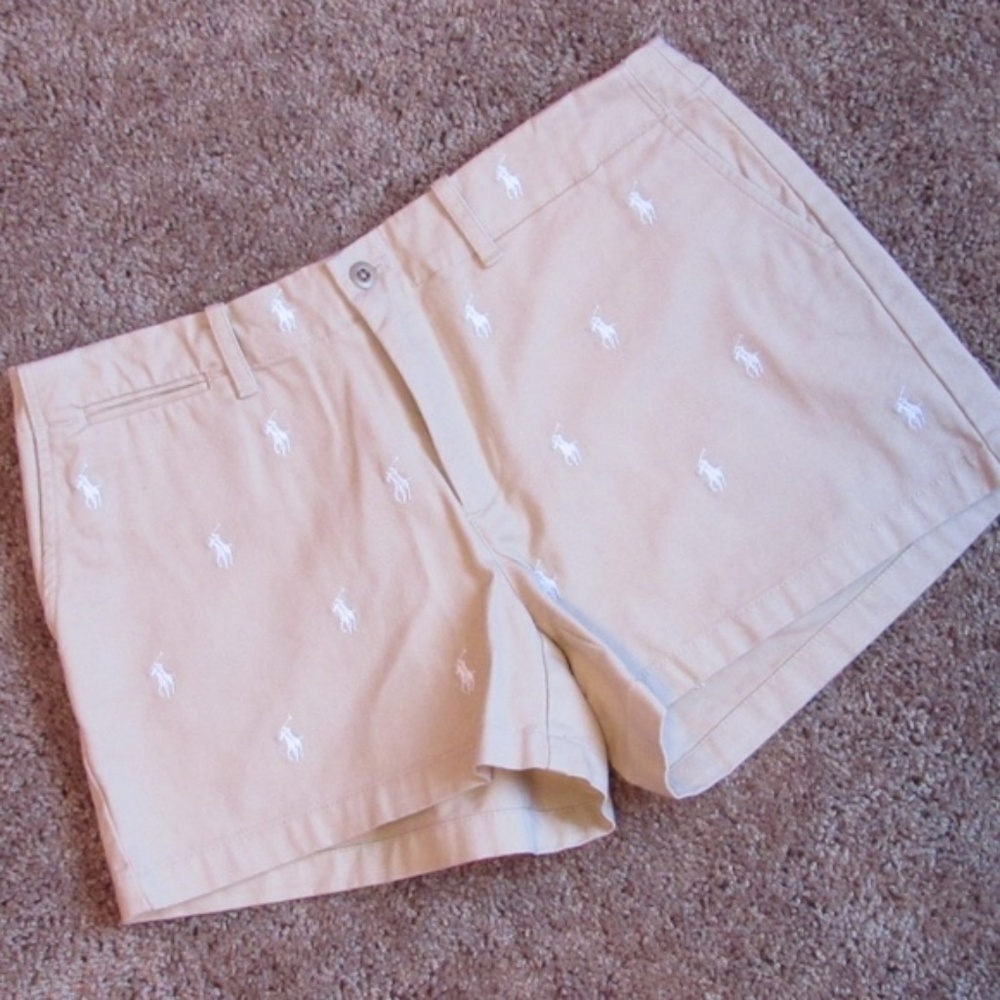 Ralph Lauren Tan Shorts with White Horses : NWT